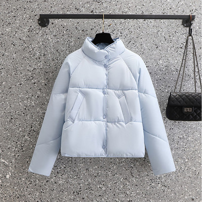 Zimske jakne 2023. Ženski široki kaput Pamučno podstavljene parke Ženska pufer jakna Samostojeći ovratnik Kratki kaput Gornja odjeća slatke boje