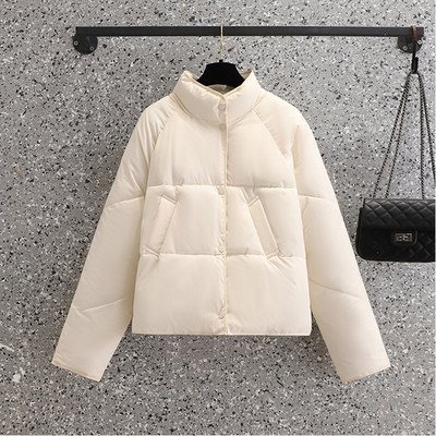 Zimske jakne 2023. Ženski široki kaput Pamučno podstavljene parke Ženska pufer jakna Samostojeći ovratnik Kratki kaput Gornja odjeća slatke boje