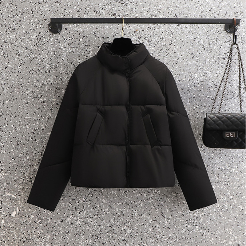 Zimske jakne 2023. Ženski široki kaput Pamučno podstavljene parke Ženska pufer jakna Samostojeći ovratnik Kratki kaput Gornja odjeća slatke boje