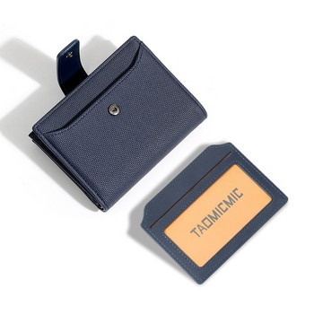 Επαγγελματικό φορητό απλό ανδρικό πορτοφόλι πολλαπλών καρτών με φερμουάρ Vintage δερμάτινο πολυλειτουργικό κλιπ αλλαγής