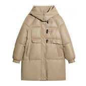 Didelio dydžio blizgus parko paltas, moteriškas 2023 m. mados storas žiemos gobtuvas laisvas ilgas striukė, atsparus vėjui, lietaus šiltas viršutinis drabužis