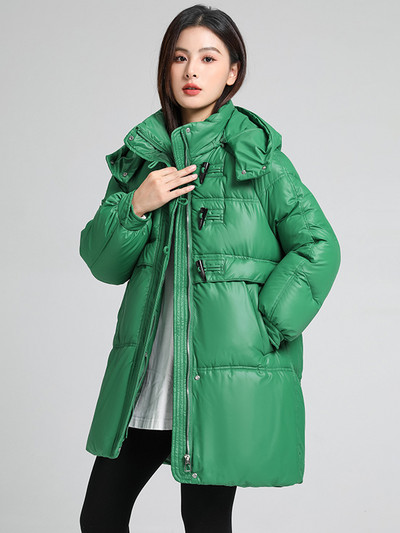 Didelio dydžio blizgus parko paltas, moteriškas 2023 m. mados storas žiemos gobtuvas laisvas ilgas striukė, atsparus vėjui, lietaus šiltas viršutinis drabužis