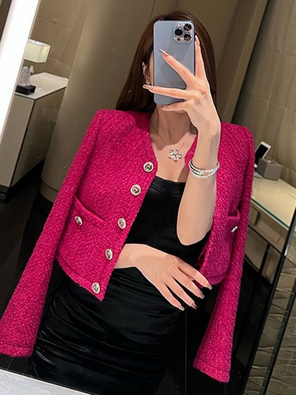 Visokokvalitetna francuska vintage mala mirisna jakna od tvida Topli kaput Ženska zimska moda Ležerni prženi ulični kratki kaputi Gornja odjeća