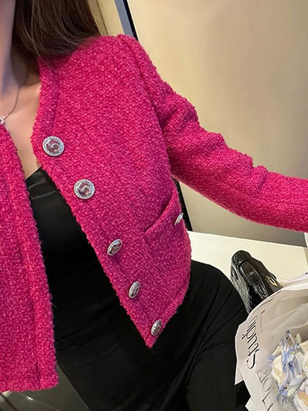 Visokokvalitetna francuska vintage mala mirisna jakna od tvida Topli kaput Ženska zimska moda Ležerni prženi ulični kratki kaputi Gornja odjeća