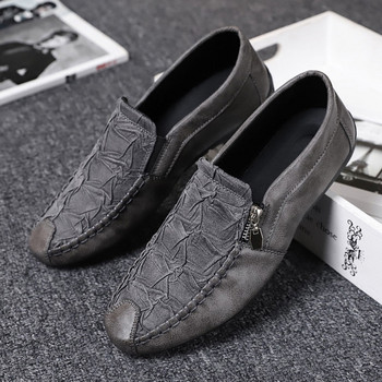 Лято 2021 Мъжки обувки за шофиране Корейски бобови обувки Социални младежки кожени обувки Мъжки ежедневни обувки Слипони Обувки в грах Качествена кожа