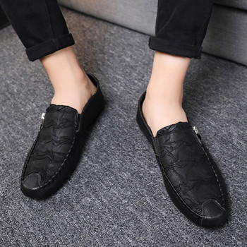 Лято 2021 Мъжки обувки за шофиране Корейски бобови обувки Социални младежки кожени обувки Мъжки ежедневни обувки Слипони Обувки в грах Качествена кожа