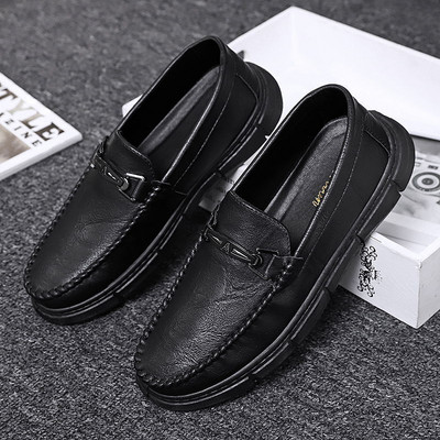 2021 m. vasara Vyriški vairavimo batai Korėjos pupelių batai Socialiniai jaunimo odiniai batai vyriški laisvalaikio batai, prisegami žirniai Batai kokybiška oda