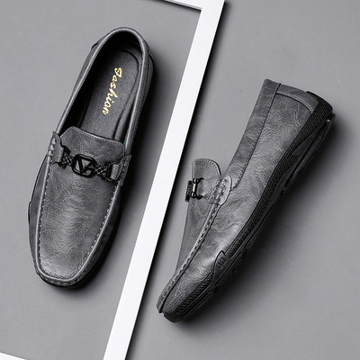 2021 m. vasara Vyriški vairavimo batai Korėjos pupelių batai Socialiniai jaunimo odiniai batai vyriški laisvalaikio batai, prisegami žirniai Batai kokybiška oda