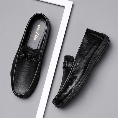 2021 m. vasara Vyriški vairavimo batai Korėjos pupelių batai Socialiniai jaunimo odiniai batai vyriški laisvalaikio batai, prisegami žirniai Batai kokybiška oda