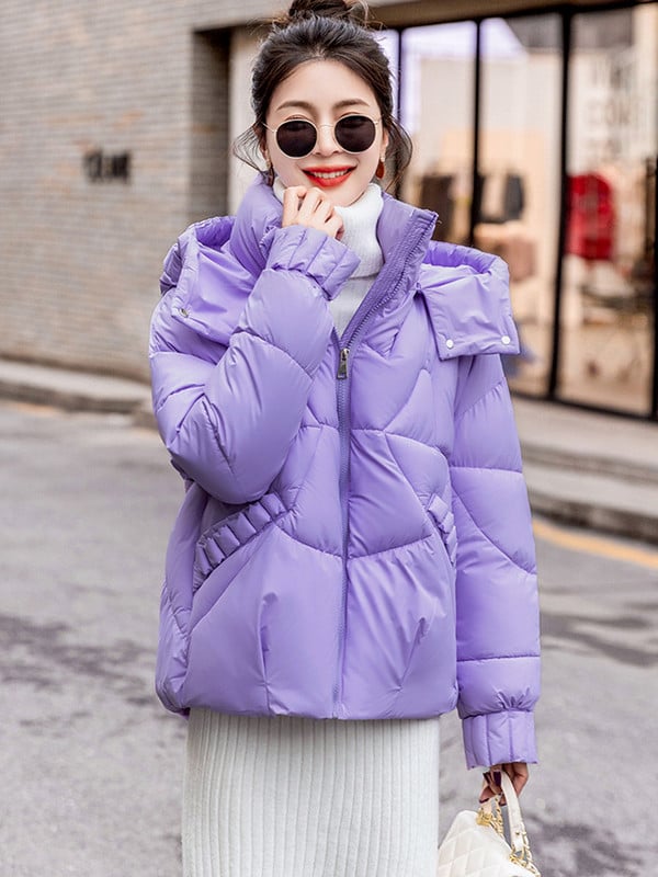 2023 m. žiemos moteriškos pūkinės striukės Itin lengvas šiltas laisvalaikio paltas Moteriška pūkinė striukė su gobtuvu Parka trumpas medvilninis paminkštintas paltas