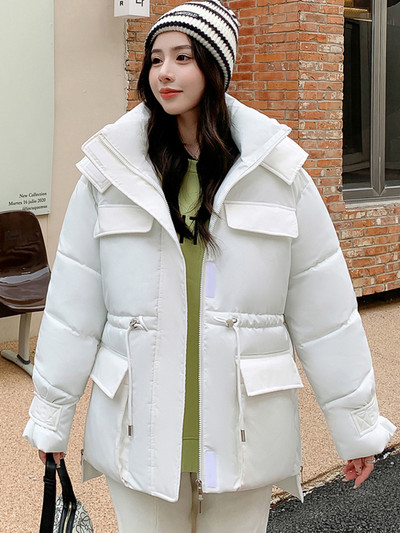 KBAT topla parka snježna jakna Ženska modna deblja zimska široka duga jakna s kapuljačom Ženska topla gornja odjeća otporna na vjetar otporna na kišu