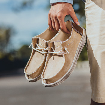 Καλοκαίρι 2023 Νέα Ανδρικά καμβά παπούτσια για βάρκα για εξωτερικούς χώρους, ελαφριά μετατρέψιμα slip-on loafer Fashion Casual παπούτσια παραλίας μεγάλο μέγεθος 48