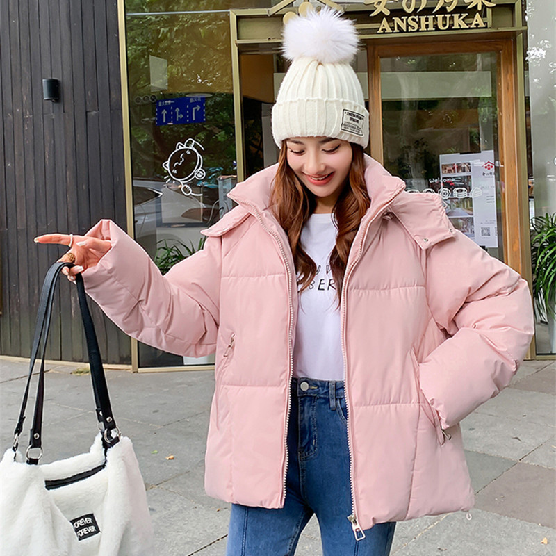 2023 m. Moteriški žieminiai saldainiai Spalva Parkas Korėjietiško stiliaus Moteriška striukė laisvalaikio paltai su gobtuvu Itin lengvas šiltas storas viršutinis drabužis
