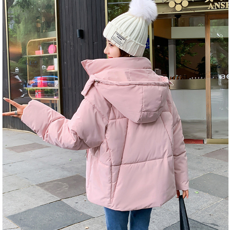 2023 m. Moteriški žieminiai saldainiai Spalva Parkas Korėjietiško stiliaus Moteriška striukė laisvalaikio paltai su gobtuvu Itin lengvas šiltas storas viršutinis drabužis