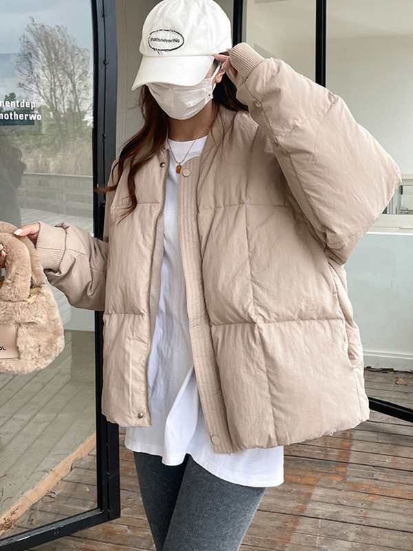 Zimske pufer jakne za 2023. Ženske modne prekomjerne jakne dugih rukava Ležerne široke kratke parke Mujer Debele kapute s podstavljenim pamukom
