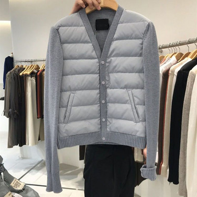 Modne jednoredne jakne s V-izrezom za 2023. Ženska topla jakna od partčavorka Ženski ženski top Novi ultra lagani topli ležerni kaput