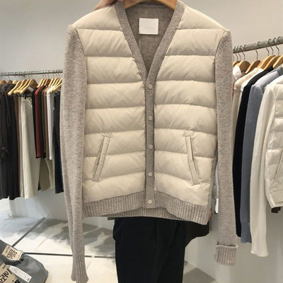 Modne jednoredne jakne s V-izrezom za 2023. Ženska topla jakna od partčavorka Ženski ženski top Novi ultra lagani topli ležerni kaput