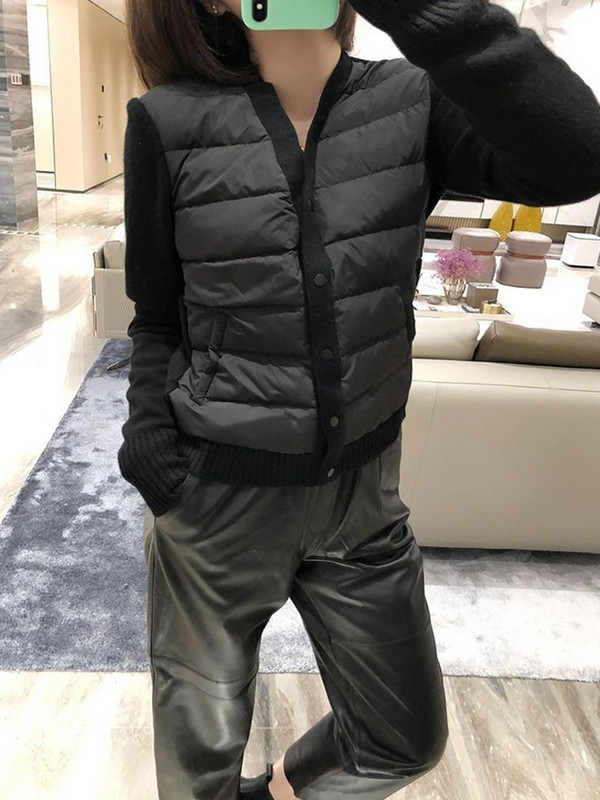 Modne jednoredne jakne s V-izrezom za 2023. Ženska topla jakna od partčavorka Ženski ženski top Novi ultra lagani topli ležerni kaput