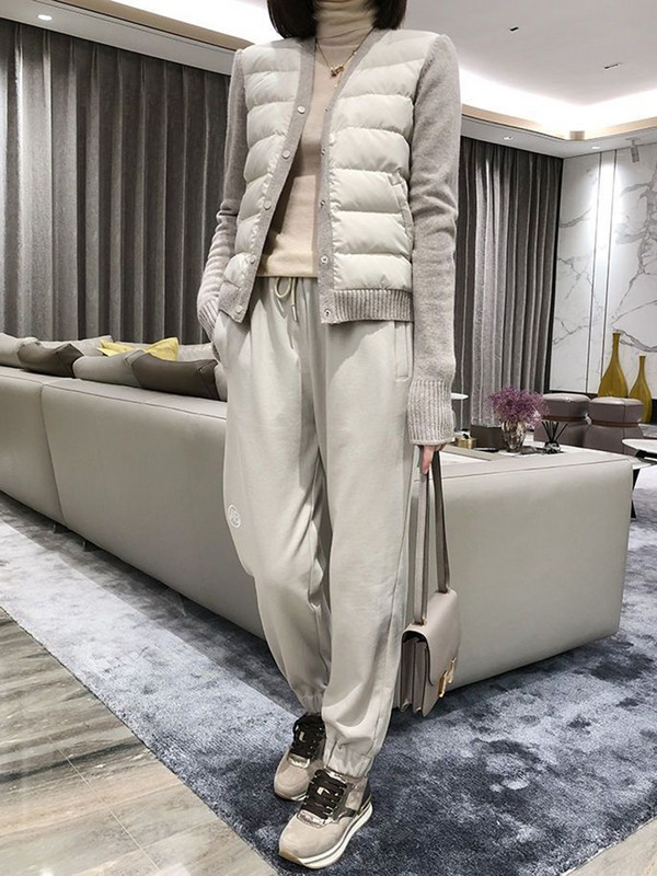 Modne jednoredne jakne s V-izrezom za 2023. Ženska topla jakna od partčavorka Ženski ženski top Novi ultra lagani topli ležerni kaput