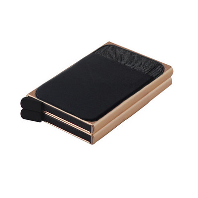 Portofel inteligent Rfid cu două straturi Suport card metal Subțire subțire Portofele bărbați femei Portofel minimalist pop-up Poșetă mică neagră metal