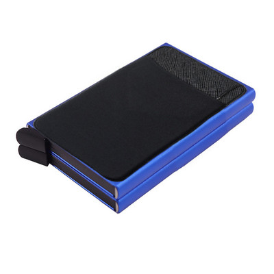 Portofel inteligent Rfid cu două straturi Suport card metal Subțire subțire Portofele bărbați femei Portofel minimalist pop-up Poșetă mică neagră metal