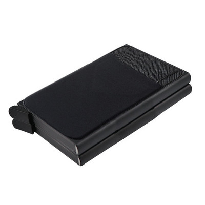 Portofel inteligent Rfid cu două straturi Suport card metal Subțire subțire Portofele bărbați femei Portofel minimalist pop-up Poșetă mică neagră metal