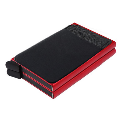 Portofel inteligent Rfid cu două straturi Suport card metal Subțire subțire Portofele bărbați femei Portofel minimalist pop-up Poșetă mică neagră metal