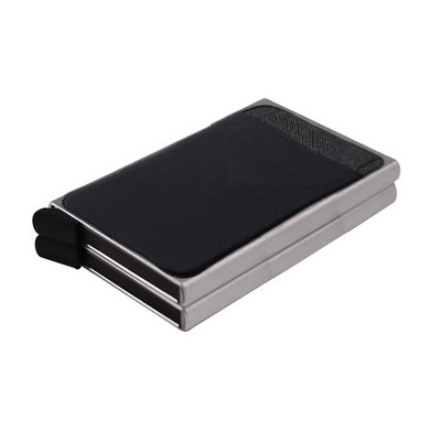 Portofel inteligent Rfid cu două straturi Suport card metal Subțire subțire Portofele bărbați femei Portofel minimalist pop-up Poșetă mică neagră metal