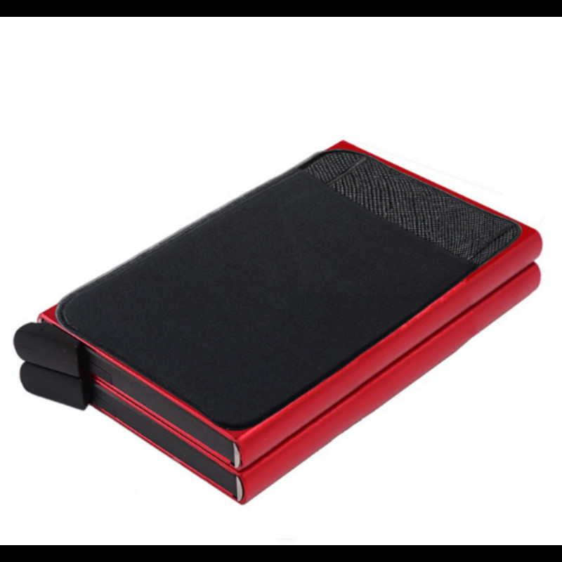 Dvoslojni Rfid Smart Wallet Držač kartice Metalni Tanki Tanki Muški Ženski Pop Up Minimalistički Novčanik Mala crna Metalna torbica