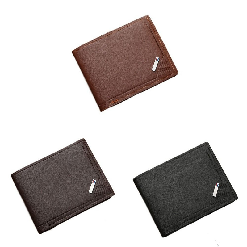 Portofel scurt pentru bărbați din piele PU, moale, de mare capacitate, cu mai multe poziții, pentru bărbați, din piele, buzunar subțire pentru monede, buzunar pentru monede pentru bărbați, în aer liber