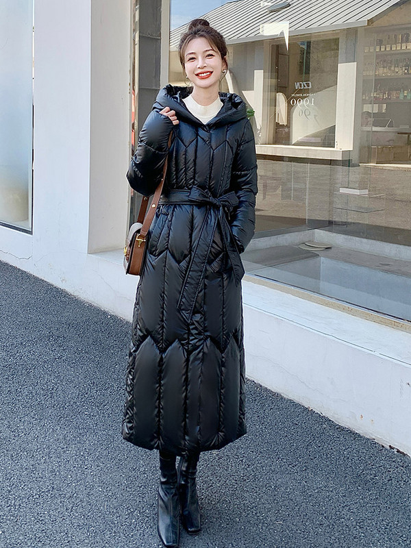 Naujas blizgus „Parka“ sniego paltas, moteriškas 2023 m. mados storas žiemos gobtuvas laisvas ilgas striukė, atsparus vėjui, lietaus šiltas viršutinis drabužis