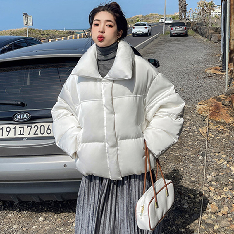 Jachete căptușite din bumbac la modă coreeană de iarnă 2023 Parka supradimensionată, ultra ușoară, caldă, ocazională, jachetă puf pentru femei, pardesiu