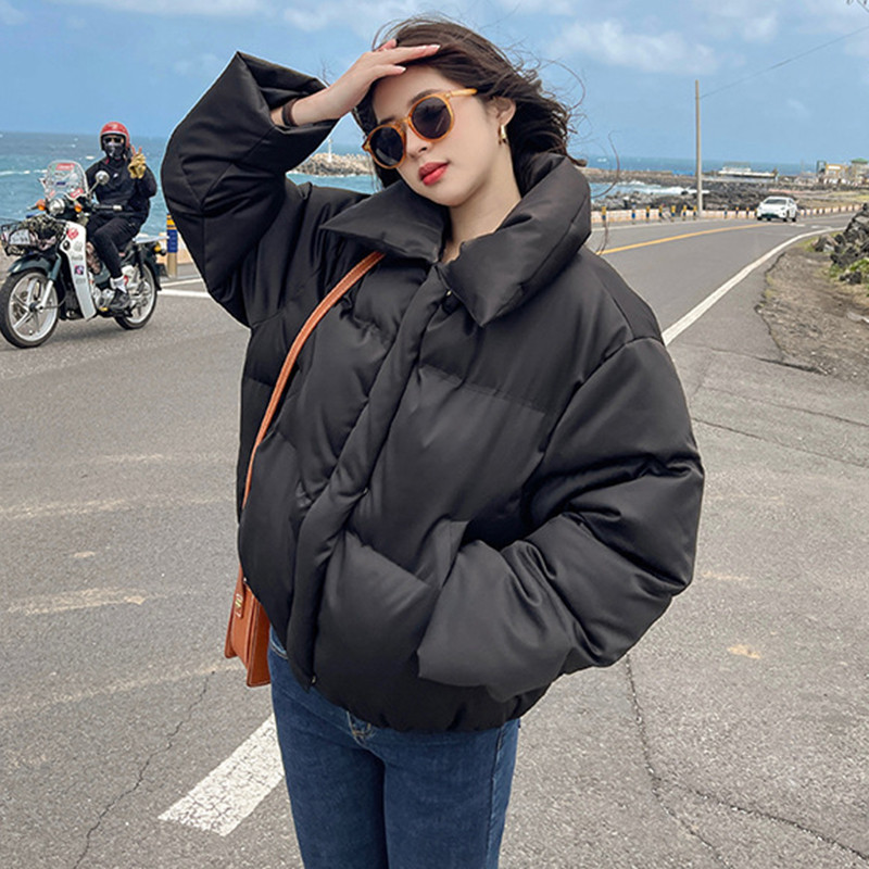 Jachete căptușite din bumbac la modă coreeană de iarnă 2023 Parka supradimensionată, ultra ușoară, caldă, ocazională, jachetă puf pentru femei, pardesiu