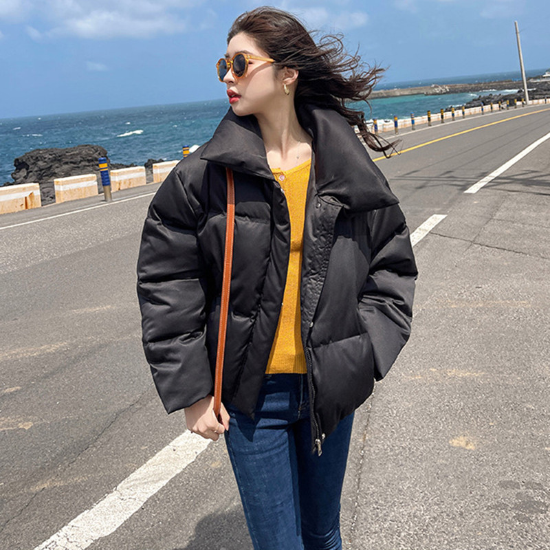 Jachete căptușite din bumbac la modă coreeană de iarnă 2023 Parka supradimensionată, ultra ușoară, caldă, ocazională, jachetă puf pentru femei, pardesiu