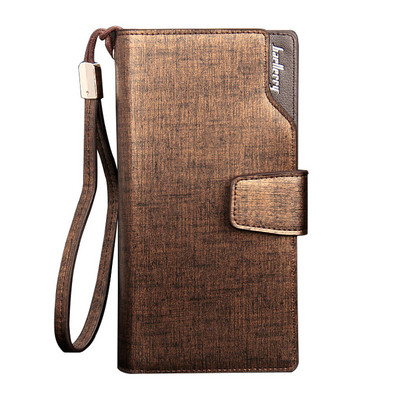 Meeste rahakott Luksusbränd Meeste pikk rahakott Rahakott Meeste siduriga PU-nahast tõmblukuga rahakott Meeste ärirahakott Mündikott