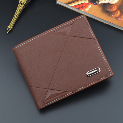 Bărbați Scurt Bifold Faux Piele Masculina Billetera Suport card de credit Portofel Portofel Poșetă Clutch Solid Hombre Business Slim