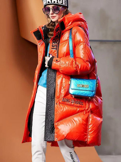 KBAT 2023 Zimske ženske donje jakne Lagane tople ležerne kapute Sjajna ženska pufer jakna Parka s kapuljačom Kaput otporan na vjetar