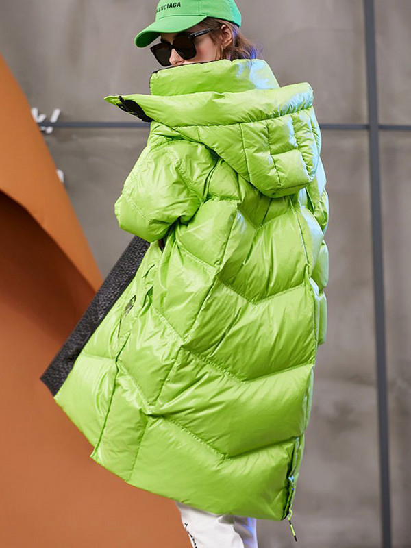 KBAT 2023 Zimske ženske donje jakne Lagane tople ležerne kapute Sjajna ženska pufer jakna Parka s kapuljačom Kaput otporan na vjetar