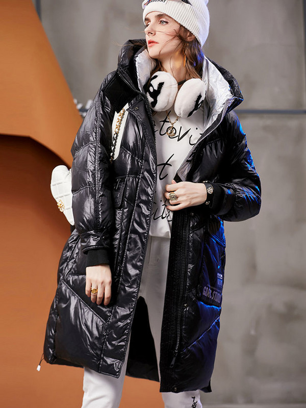 KBAT 2023 Zimske ženske donje jakne Lagane tople ležerne kapute Sjajna ženska pufer jakna Parka s kapuljačom Kaput otporan na vjetar