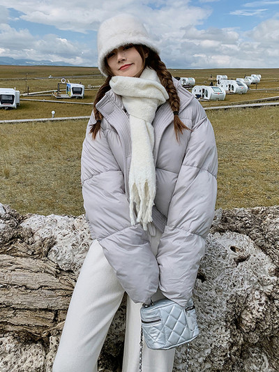 Jachete de puf pentru femei de iarnă 2023, haină ocazională, caldă, jachetă puf pentru femei, pardesă supradimensionată, căptușită din bumbac