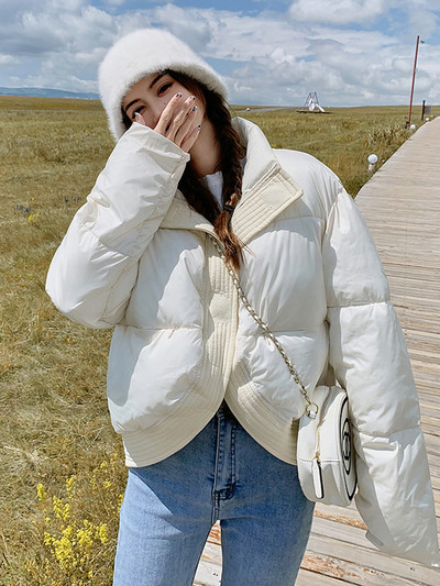 Jachete de puf pentru femei de iarnă 2023, haină ocazională, caldă, jachetă puf pentru femei, pardesă supradimensionată, căptușită din bumbac