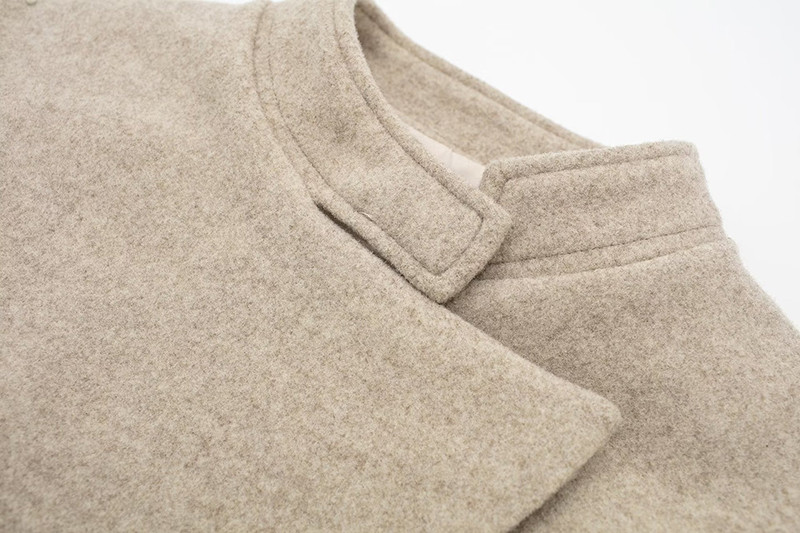 2023, toamnă iarnă, jachetă vintage cu buzunar mare pentru femei, cu mânecă lungă, topuri șic din lână, îmbrăcăminte casual pentru femei, pardesiu largi