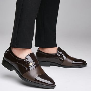 Луксозни черни кожени мъжки обувки за сватба, официални оксфордки, плюс размер 38-48, бизнес ежедневни офис работни обувки без приплъзване