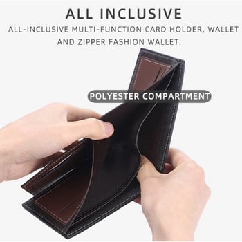 BAELLERRY New Ανδρικό κοντό πορτοφόλι μόδας Οριζόντια θέση πολλαπλών καρτών Κλιπ πίεσης με λεπτή διατομή Ανοιχτή θήκη κάρτας