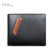 Kratki novčanik, muški tanki držač kreditne kartice, dvostruka torbica za kartice od kože, ultratanki sklopivi novčanik