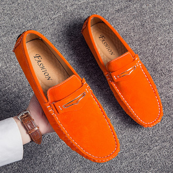 Νέα χειροποίητα αναπνέοντα μαλακά δερμάτινα παπούτσια Loafers για άνδρες Moccasins Casual Shoes Flats Driving Shoes