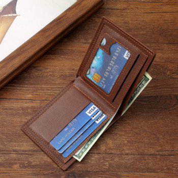 Ανδρικά ένθετα Πτυσσόμενα πορτοφόλια Εικόνα Κέρμα Λεπτά πορτοφόλια Business Money Κάτοχοι πιστωτικών καρτών ταυτότητας Vintage τσάντες χωρητικότητας προστασίας