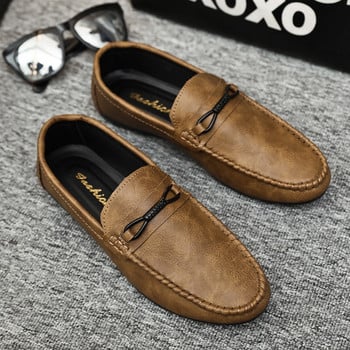 Καλοκαιρινά νέα ανδρικά loafers Άνετα φλατ καθημερινά παπούτσια ανδρικά αναπνέοντα μοκασίνια slip-on μαλακά δερμάτινα παπούτσια οδήγησης 2024