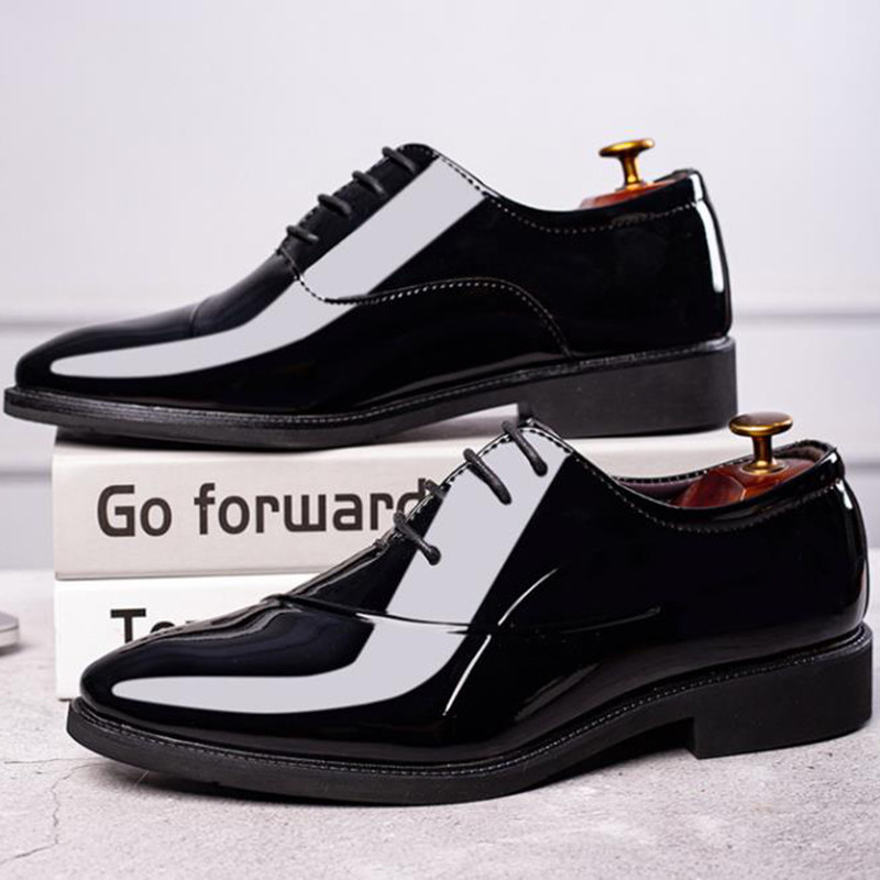 Pantofi din piele lăcuită pentru bărbați oxford cu șireturi pentru bărbați, petreceri de nuntă, pantofi de lucru pentru birou, pantofi de rochie de marcă de designer elegant pentru bărbați
