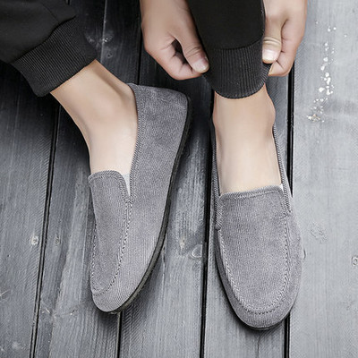 Pantofi de pânză pentru bărbați de primăvară și toamnă 2022, pantofi pentru bărbați la modă socială Guy Beanbeanshoes Un bărbat leneș, pantofi din pânză Beijing